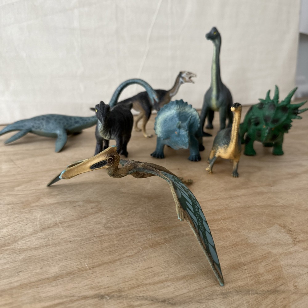 Eight Piece Dinosaur Plastic Toy Set