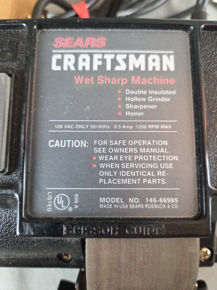 Craftsman Wet Sharp Machine Grinder Knife Sharpener Honer 66995 *VIDEO