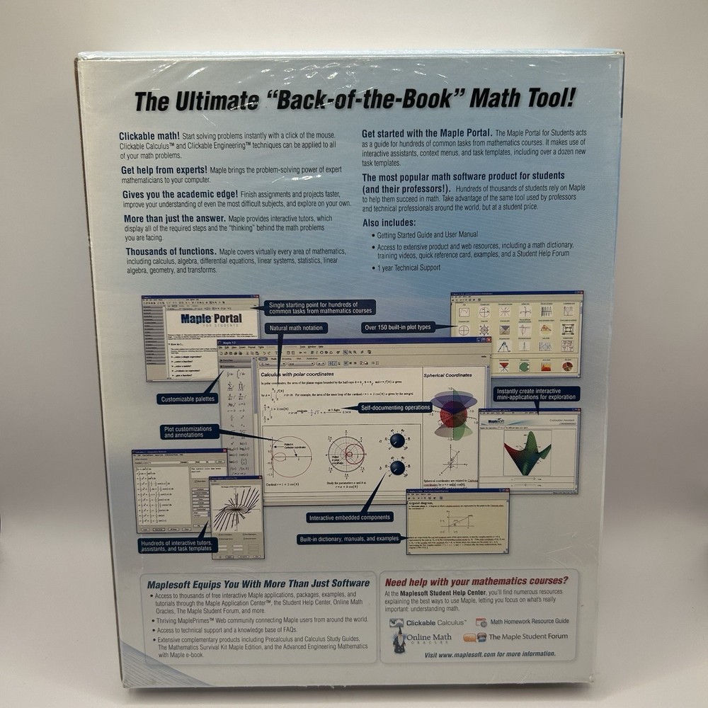 Maple 12 Student Edition Mathematics Modeling Simulation Software PC Maplesoff