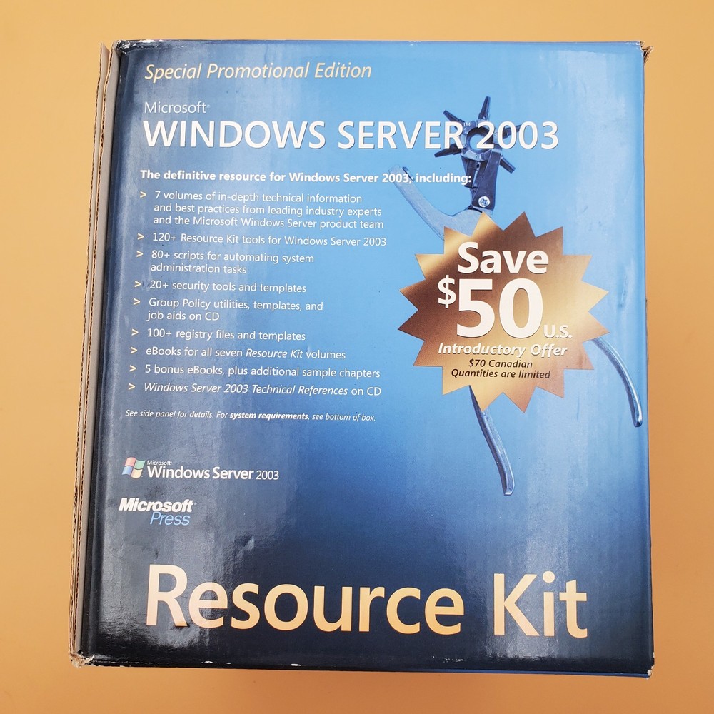 Special Promotional Microsoft Windows 2003 Server Resource Kit/CD-ROM Complete
