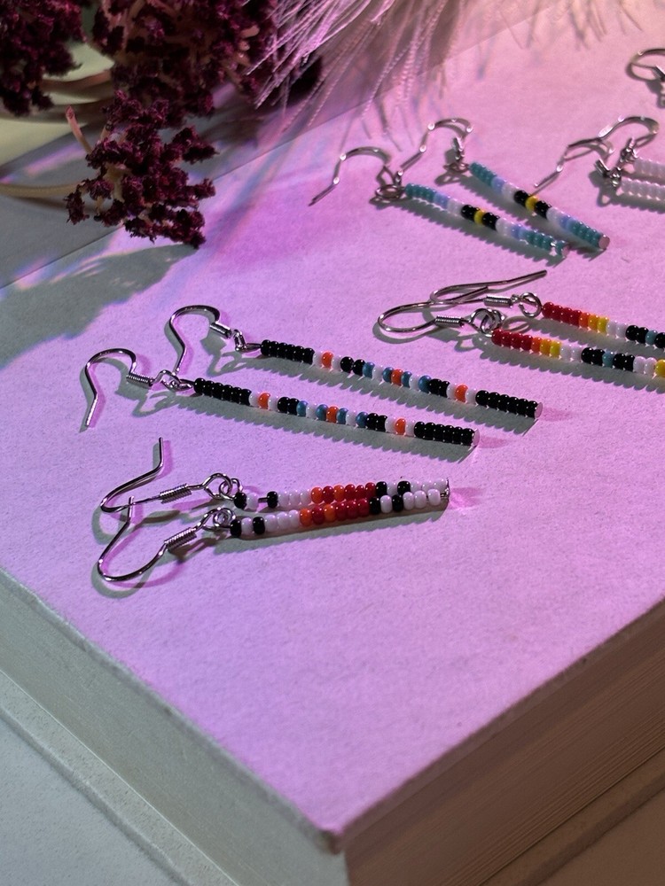 Handcrafted Western Style Breaded Earrings Color Customization Available