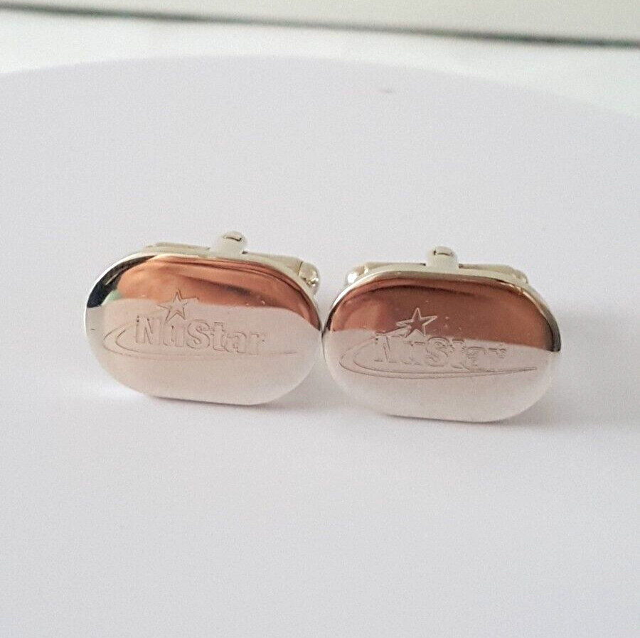 Fabulous Sparkling Solid Nustar Cufflinks 925 Solid Silver 12.80grams #20649
