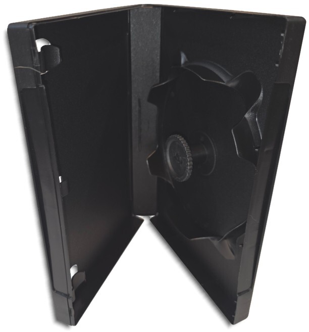 TWELVE-DISC (12-Disc) 27mm Stackcase BLACK DVD Boxes with Disc Lock 10-Pak