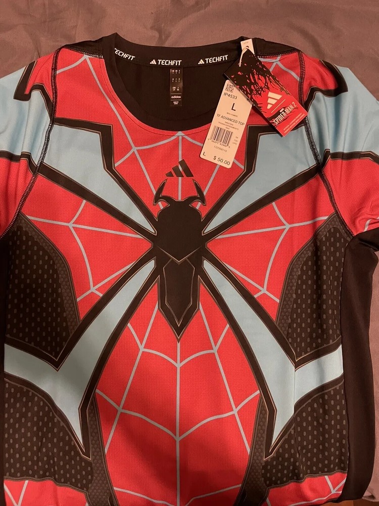 adidas techfit evolved Long Sleeve compression Spider-Man Spiderman IP4533 SZ M