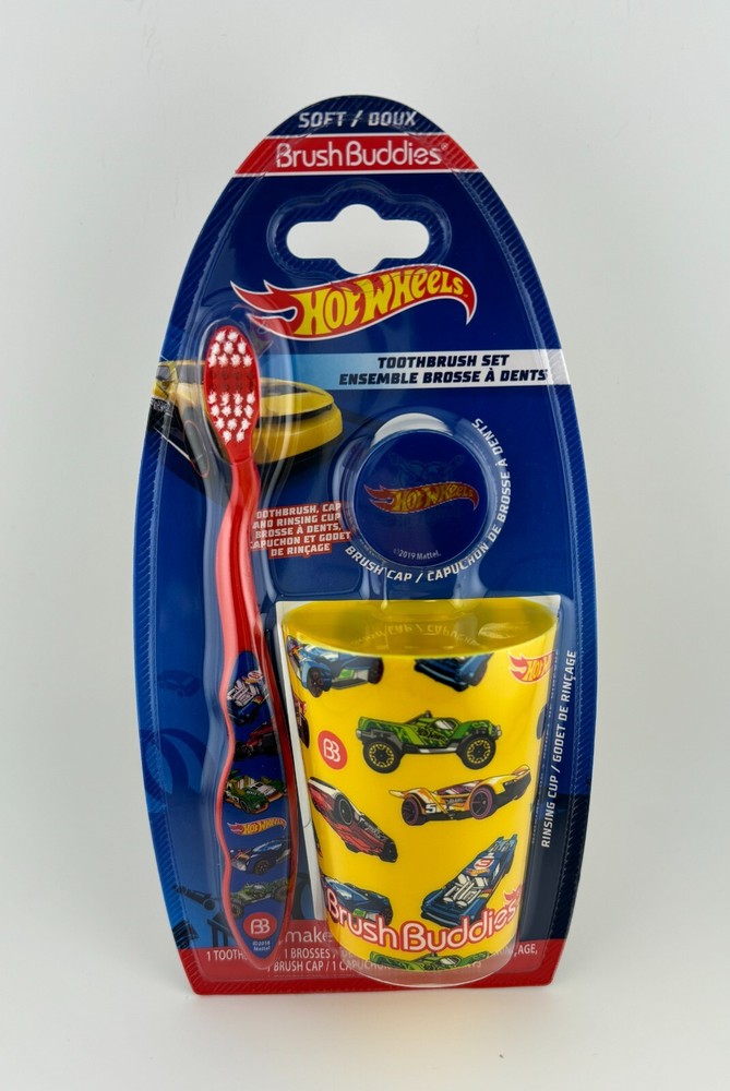 HOT WHEELS Toothbrush (Soft), Cap & Cup Set