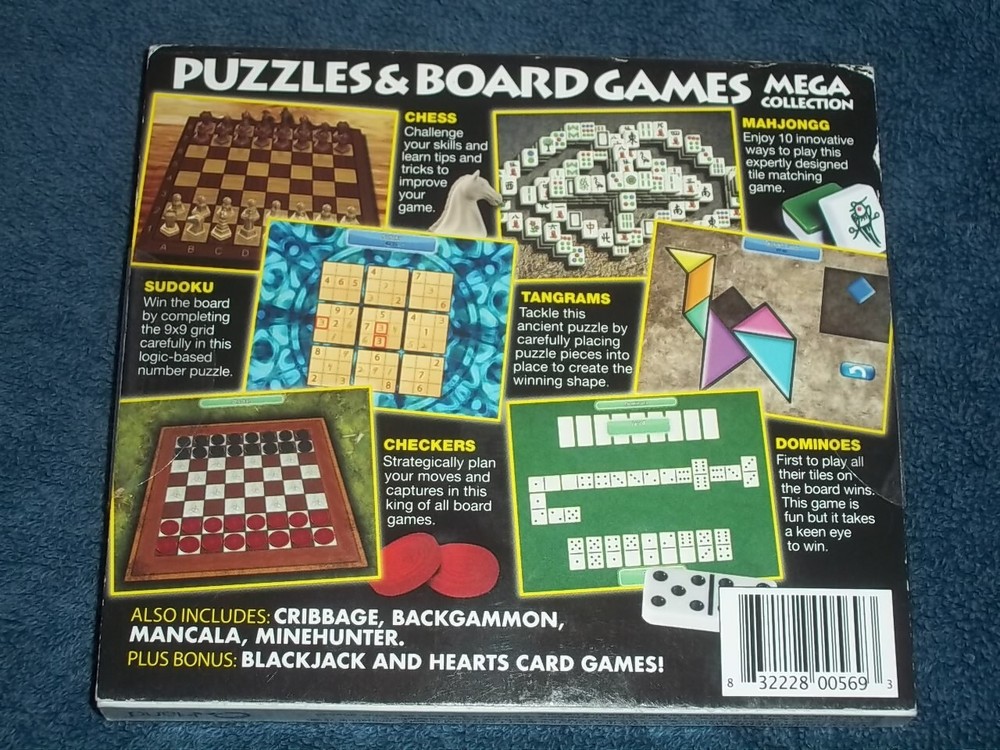 PUZZLE & BOARD GAMES MEGA COLLECTION (CD-ROM, 2017)