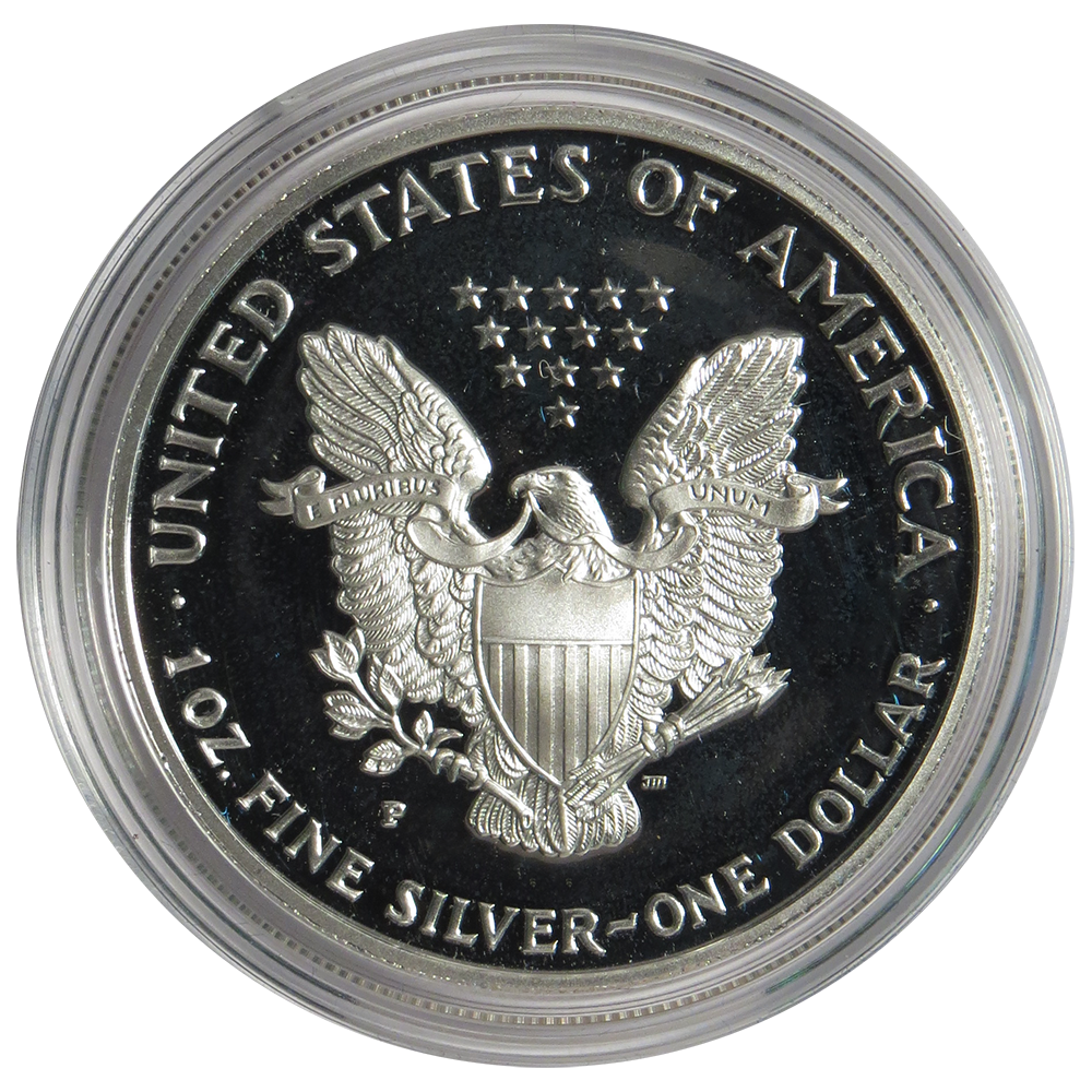 2000-P Proof $1 American Silver Eagle Box, OGP & COA