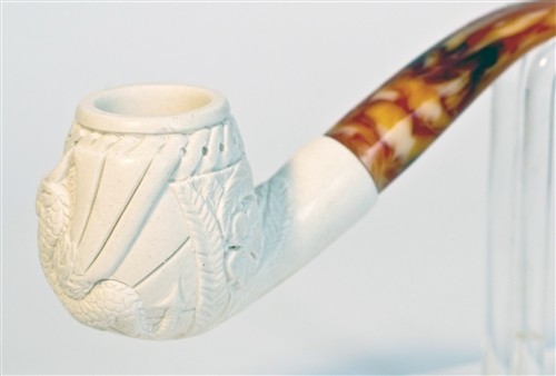 Standard Regular Meerschaum Pipe - EMBOSSED DRAGON w/ Zippered Case