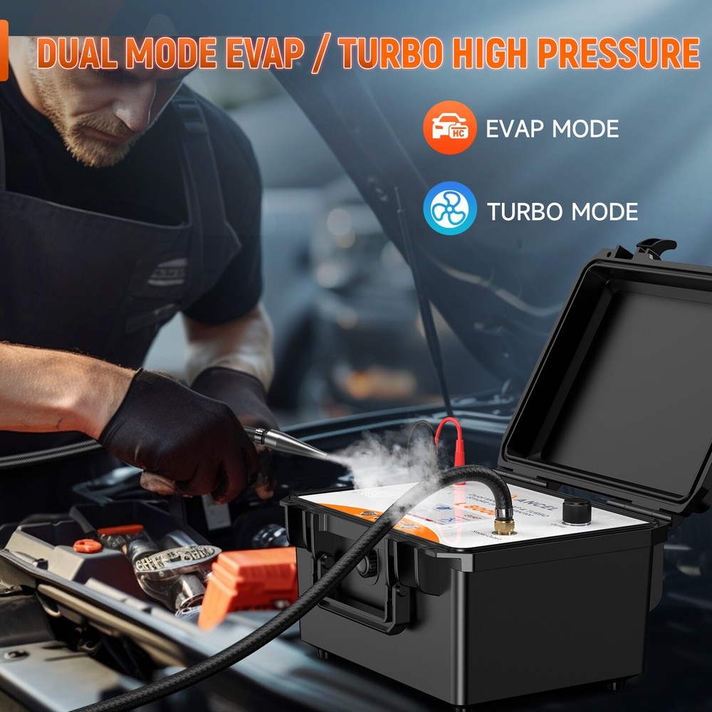 Dual Mode EVAP Smoke Tester Machine Turbo System Adjustable Pressure LCD Screen