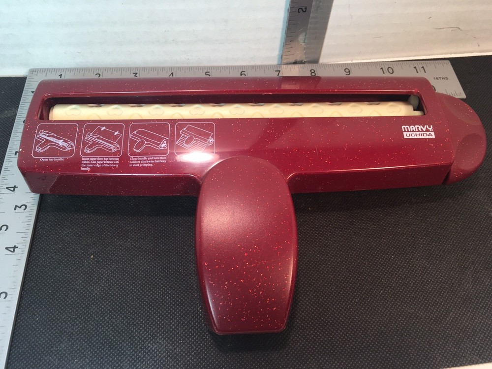 MARVY UCHIDA HEART PATTERNS ROLLER CRIMPER, 8" ROLLER EUC