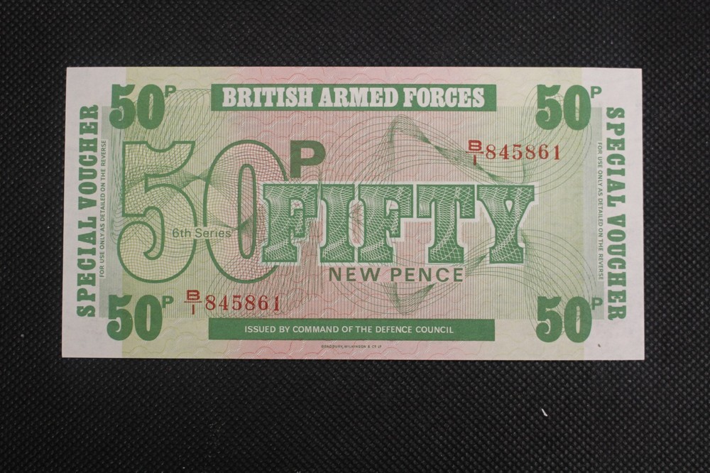 British Armed Forces 50 Pence Uncirculated - 1 Note