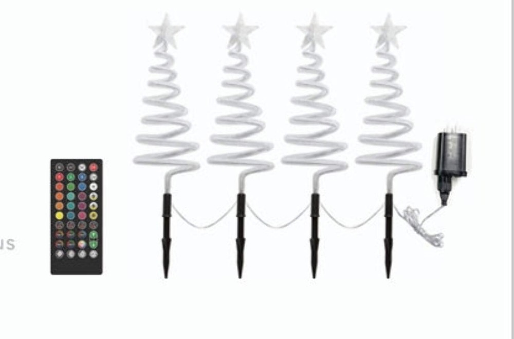 Vivvi App-Based Customizable, Color-Changing 24" Christmas Tree Path Lights - Se
