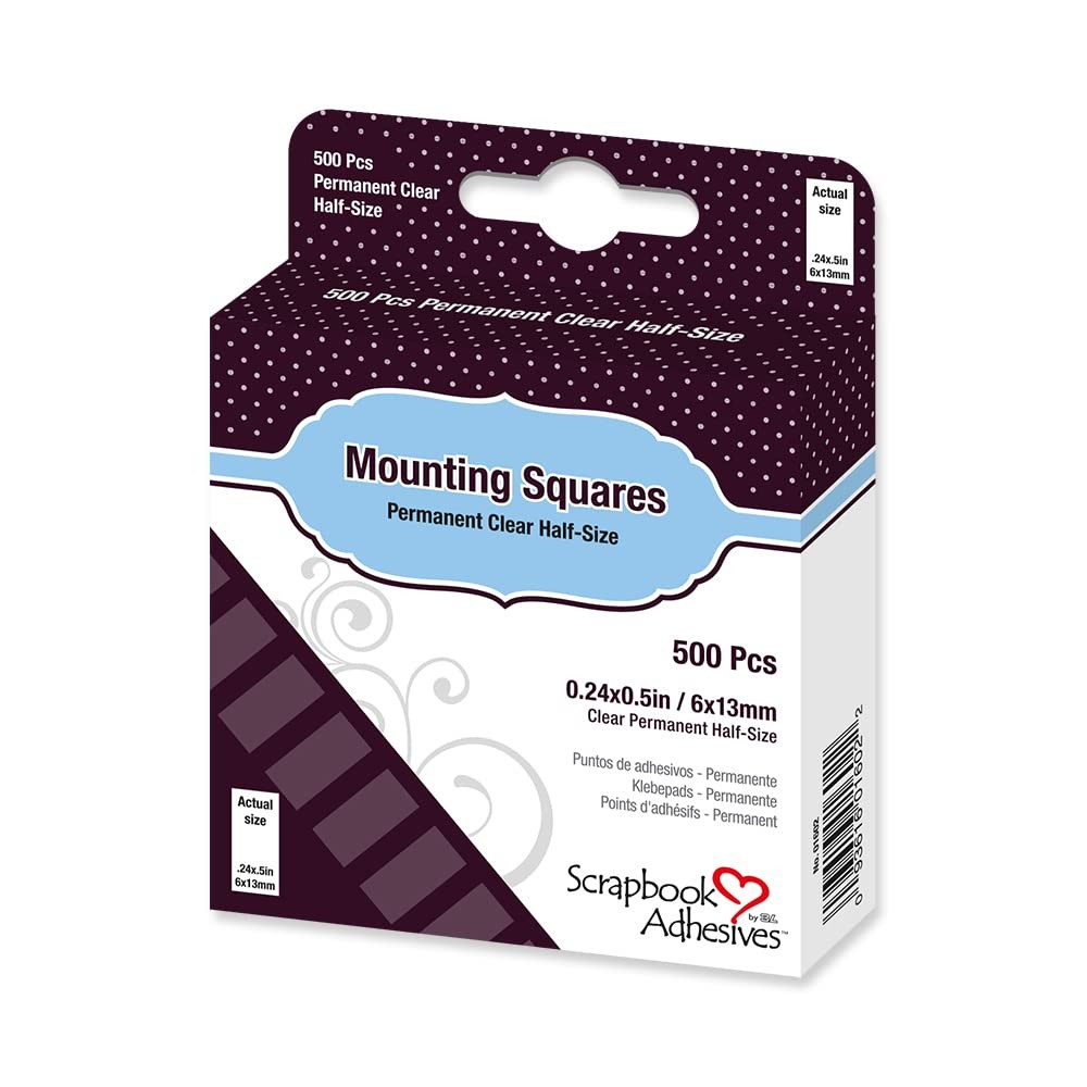 500 Pack Clear Double Sided Permanent Adhesive Mounting Squares for Crafts