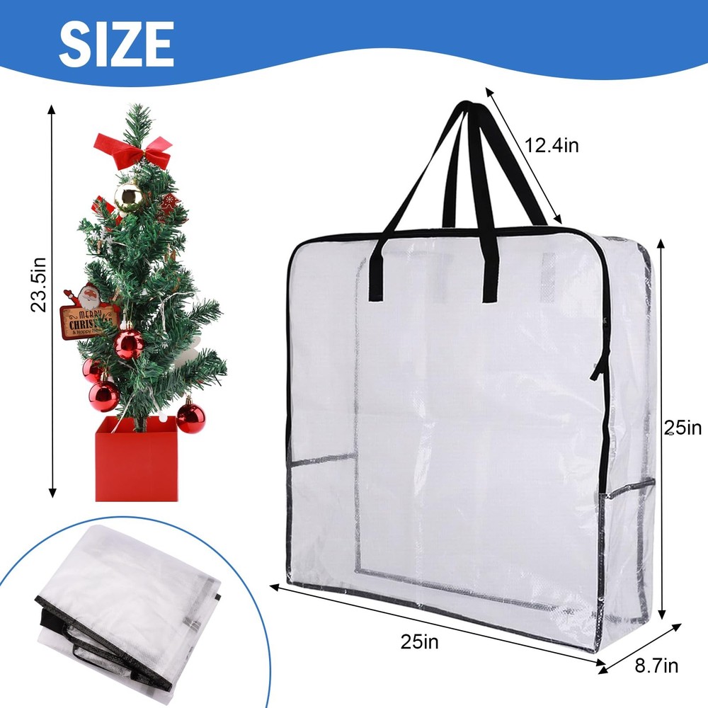 2 Pack 25 inches Wreath Storage Container,Extra Large Transparent Rectangular...