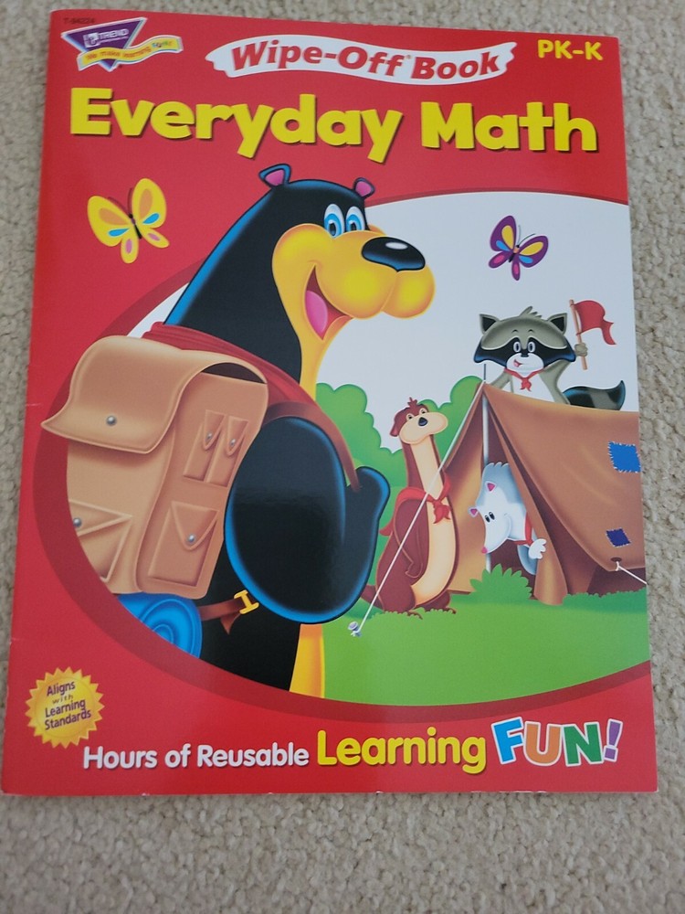2 PK - K Learning Educational Wipe-Off Books 'Counting 0-31' & 'Everyday Math'