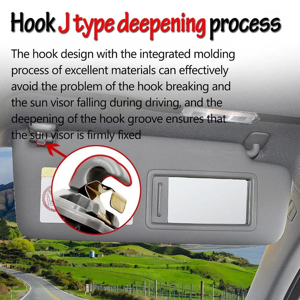 2PCS Audi Inner Sun Visor Clips, Upgraded Car Interior Sunscreen Holder Hook - C