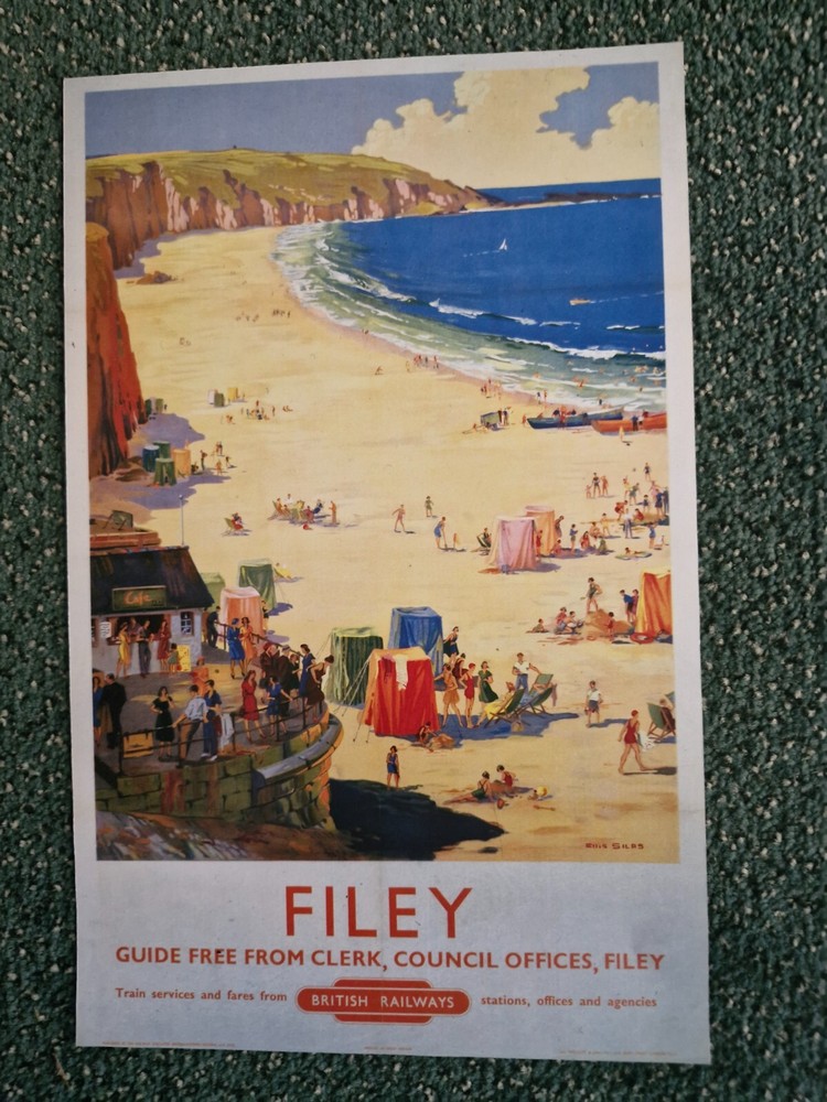 BRITISH  RAILWAYS  FILEY  poster