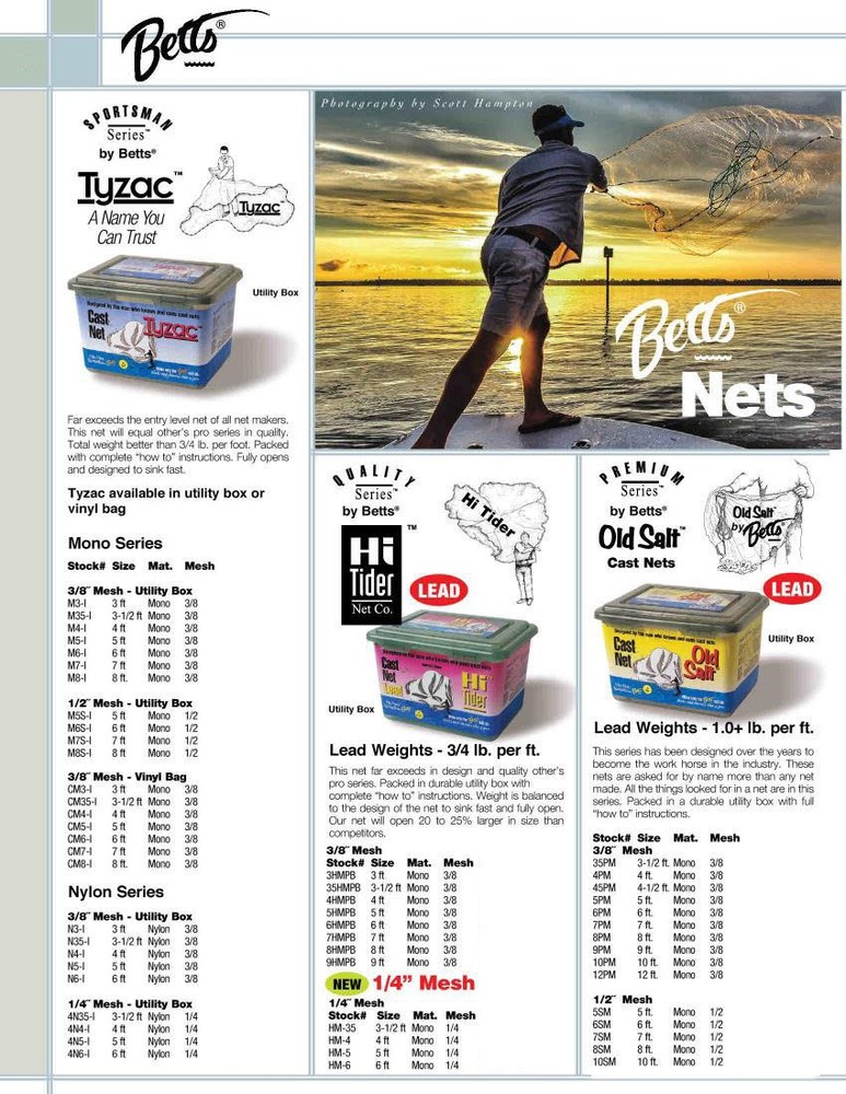 Betts 20-10 10Ft Super Pro Cast Net 1/2" Mesh