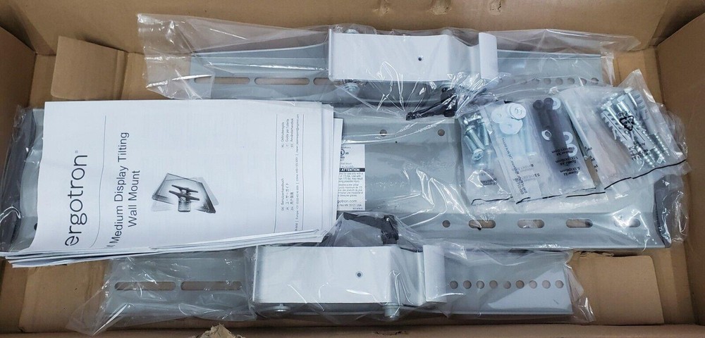 Ergotron TV Wall Mount for Flat Panel Display Silver 32" Screen Support 175 lbs