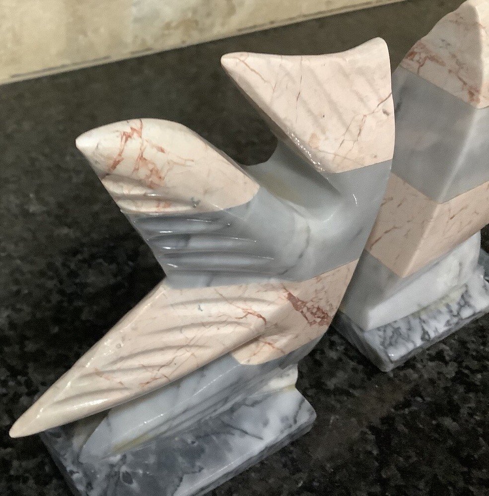 Pair of Marble Stone Fish Bookends