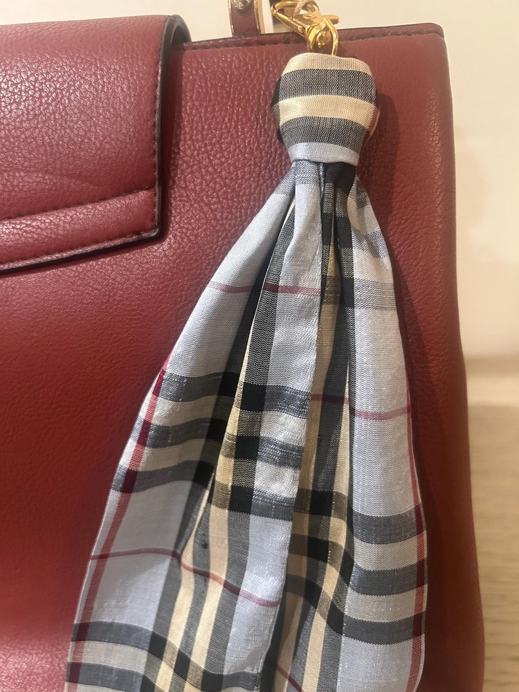 Fabric Silk Plaid Statement Purse Charm