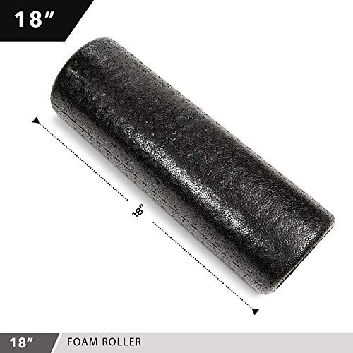 High Density Muscle Foam Rollers - Sports Massage Rollers Solid Black 12-Inch