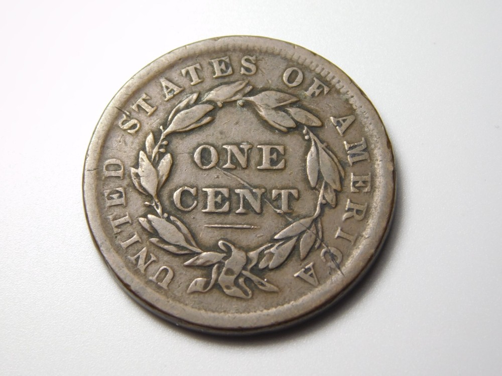 OLD US COIN 1839 DIE BREAK ERROR CORONET HEAD LARGE CENT