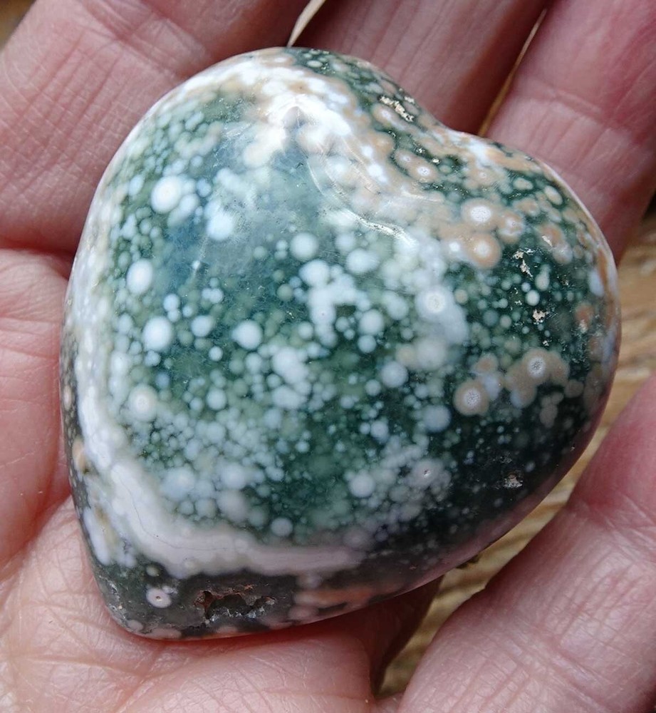 Ocean Jasper Heart Stone Madagascar sc443b