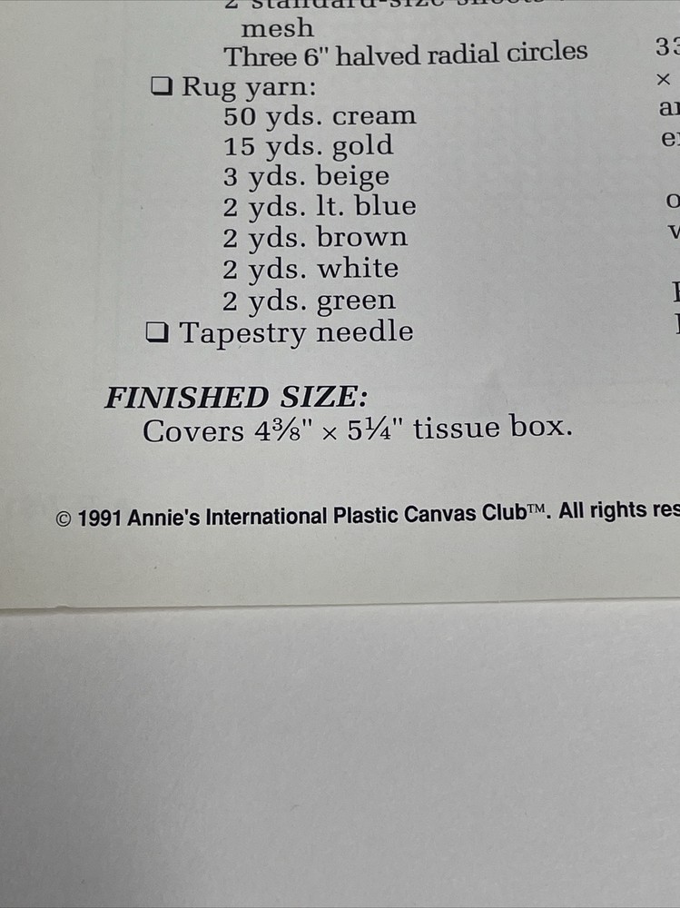 Teapot Tissue Cover Annie's Attic Plastic Canvas Pattern