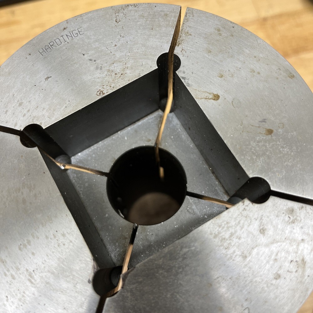 hardinge step collet for 2” Square Stock 4”Dia. 16C. 1.25” Deep.