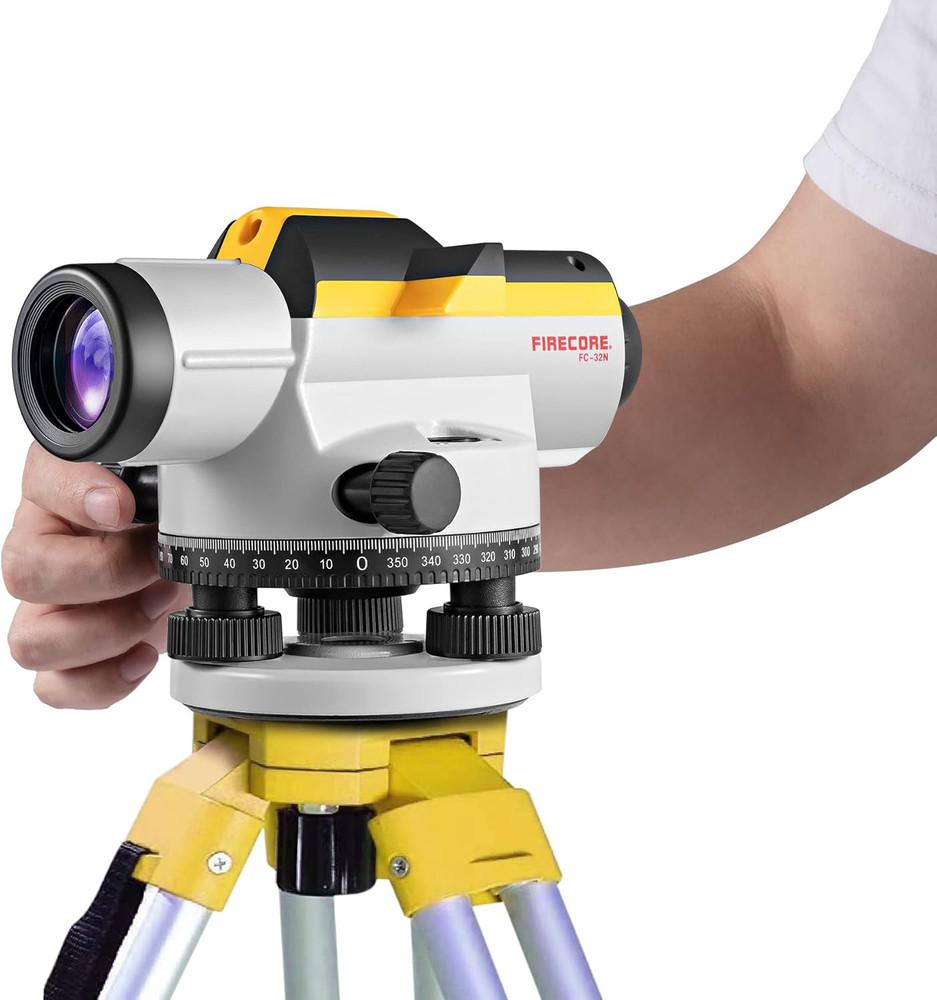 32X Automatic Optical Level Kit with Self-Leveling Magnetic Dampened Compensator