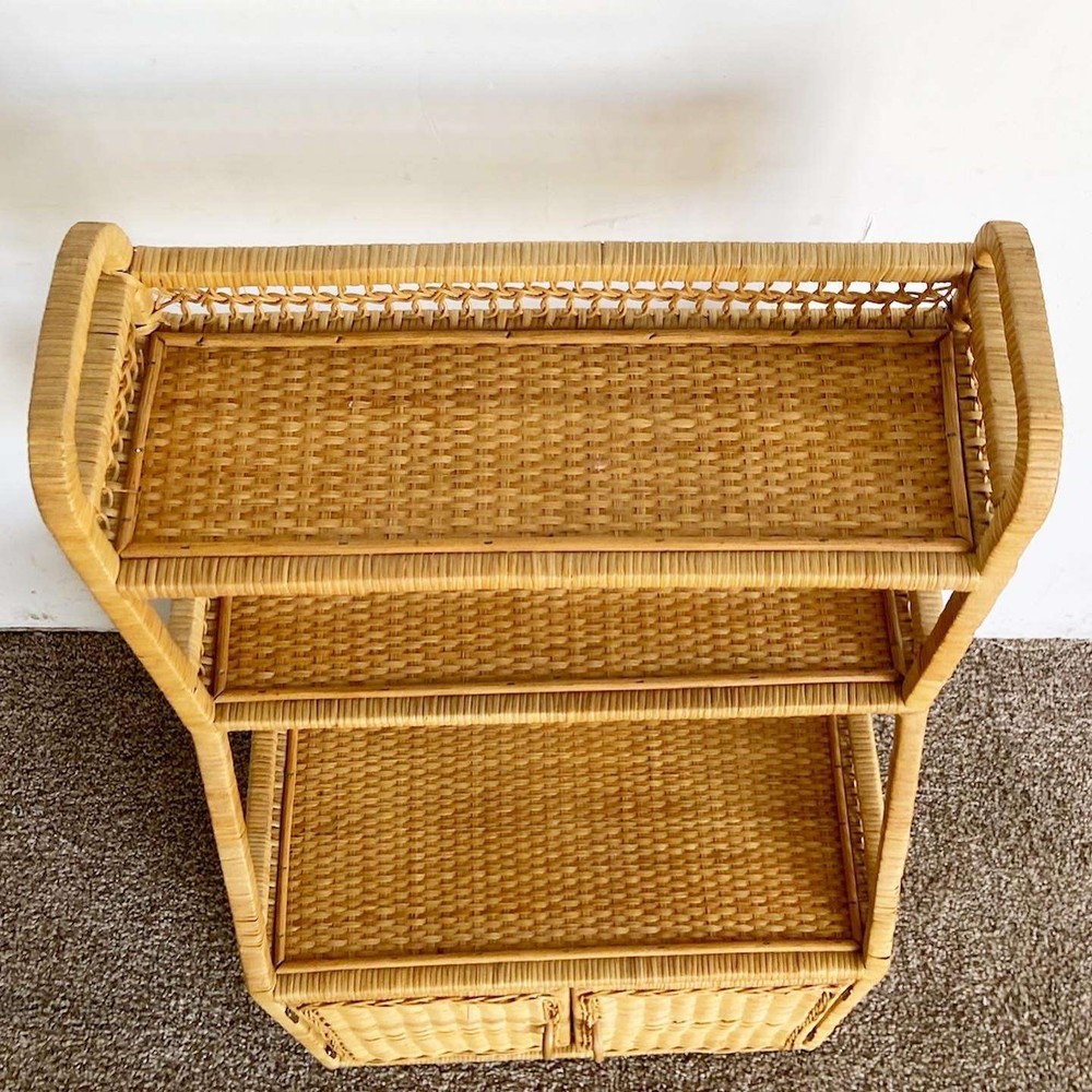 Boho Chic Rattan and Wicker Etagere