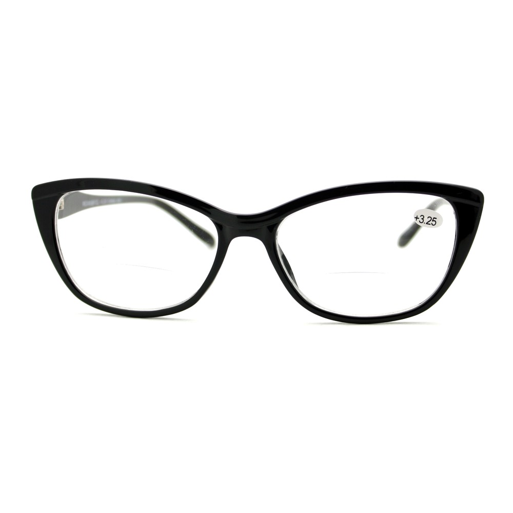 Clear Lens Glasses With Bifocal Reading Lens Womens Rectangular Cateye