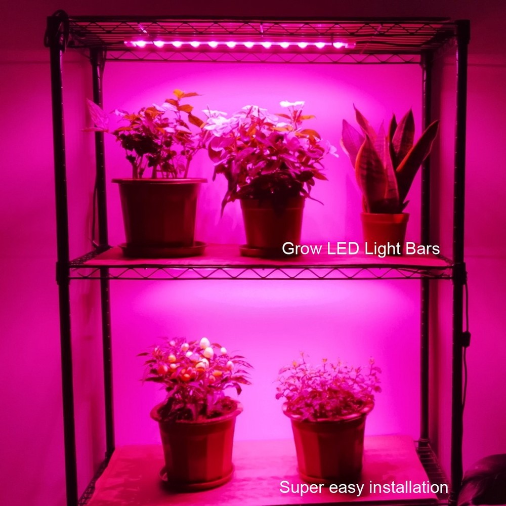 Litever Grow Light Strip Kit 36W with Timer, 4 pcs Small, Purple