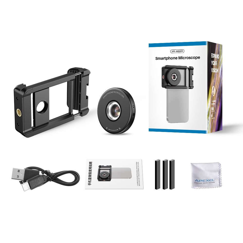 Phone Macro Lens 100X Magnification Microscope for Android/iPhone with LED Light