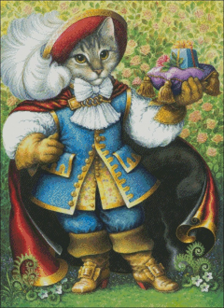 Chart Needlework Crafts DIY - Counted Cross Stitch Patterns - Puss in Boots