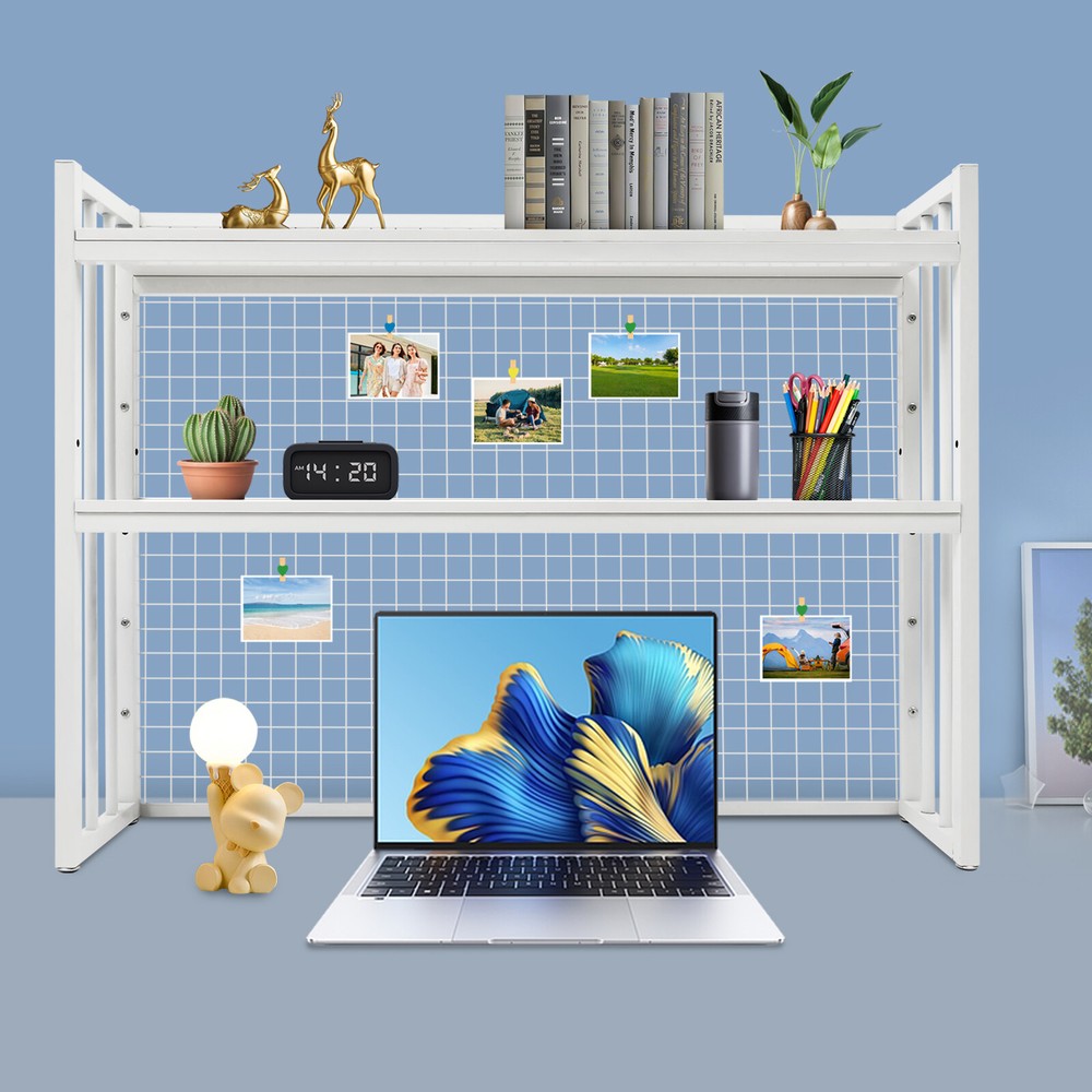 Desktop Bookcase Organizer Table Storage Bookshelf Computer Desk Organizer Rack