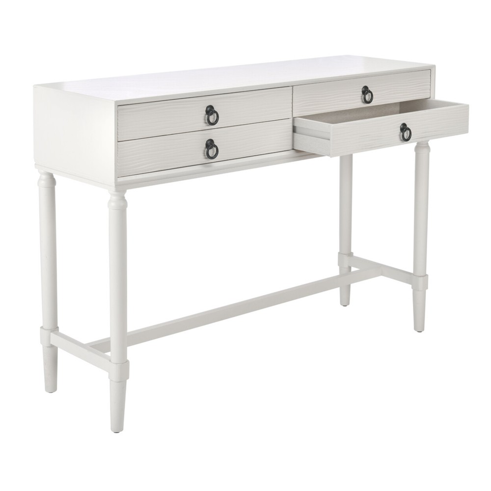 SAFAVIEH Aliyah 4-Drawer Console Table | Distressed White |