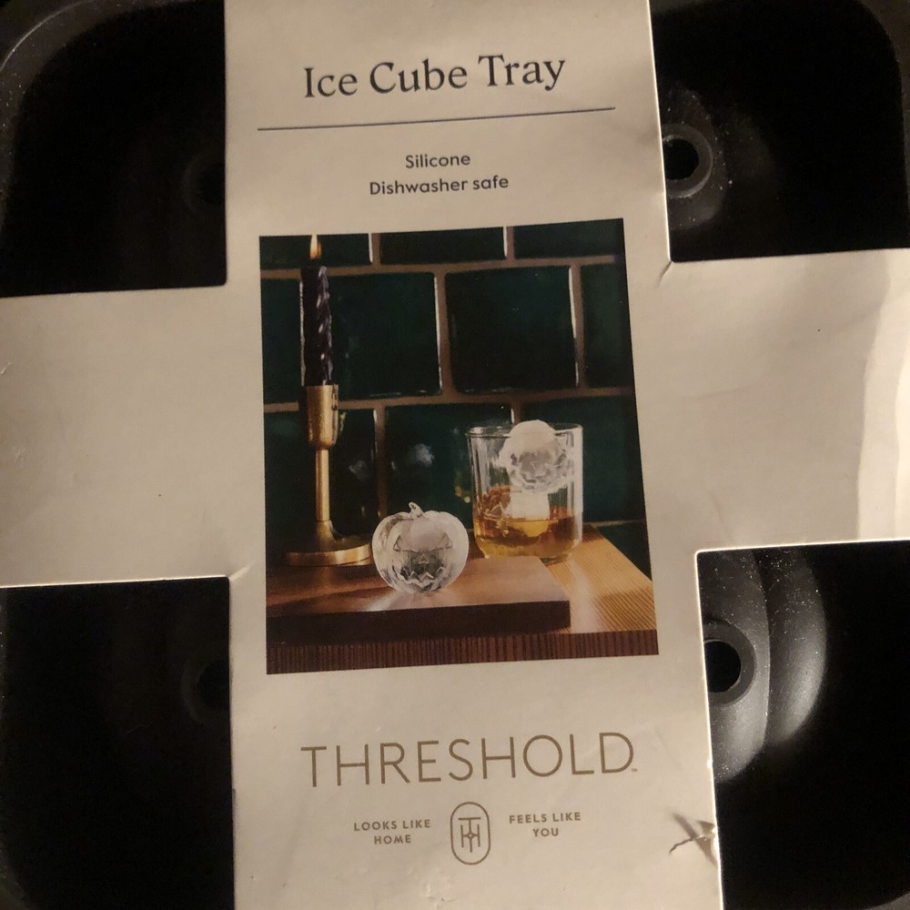 Threshold Pumpkin 🎃 Flexible Silicone Ice Cube Mold Black 3D Shape Fall NEW!