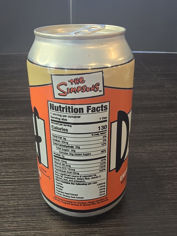 Duff Energy drink can - EMPTY- The Simpsons