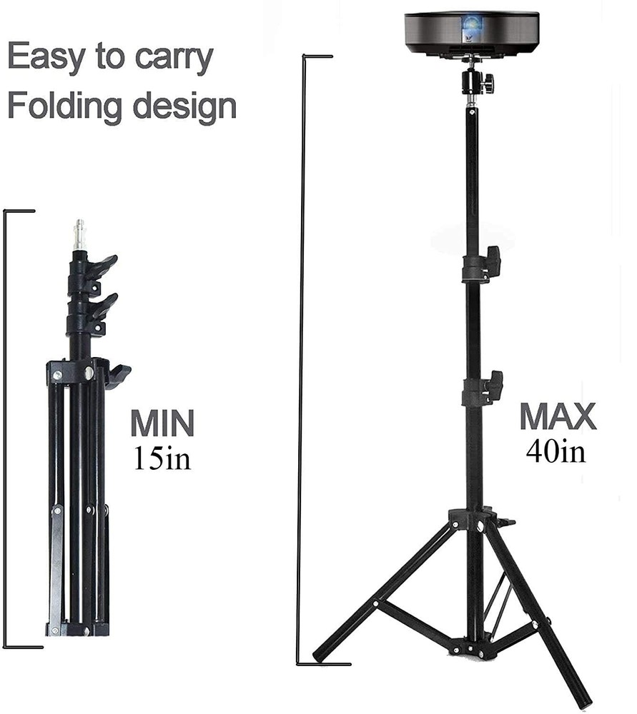 Projector Floor Stand, Portable Tripod Mount - Folding Stand for Projector, C...