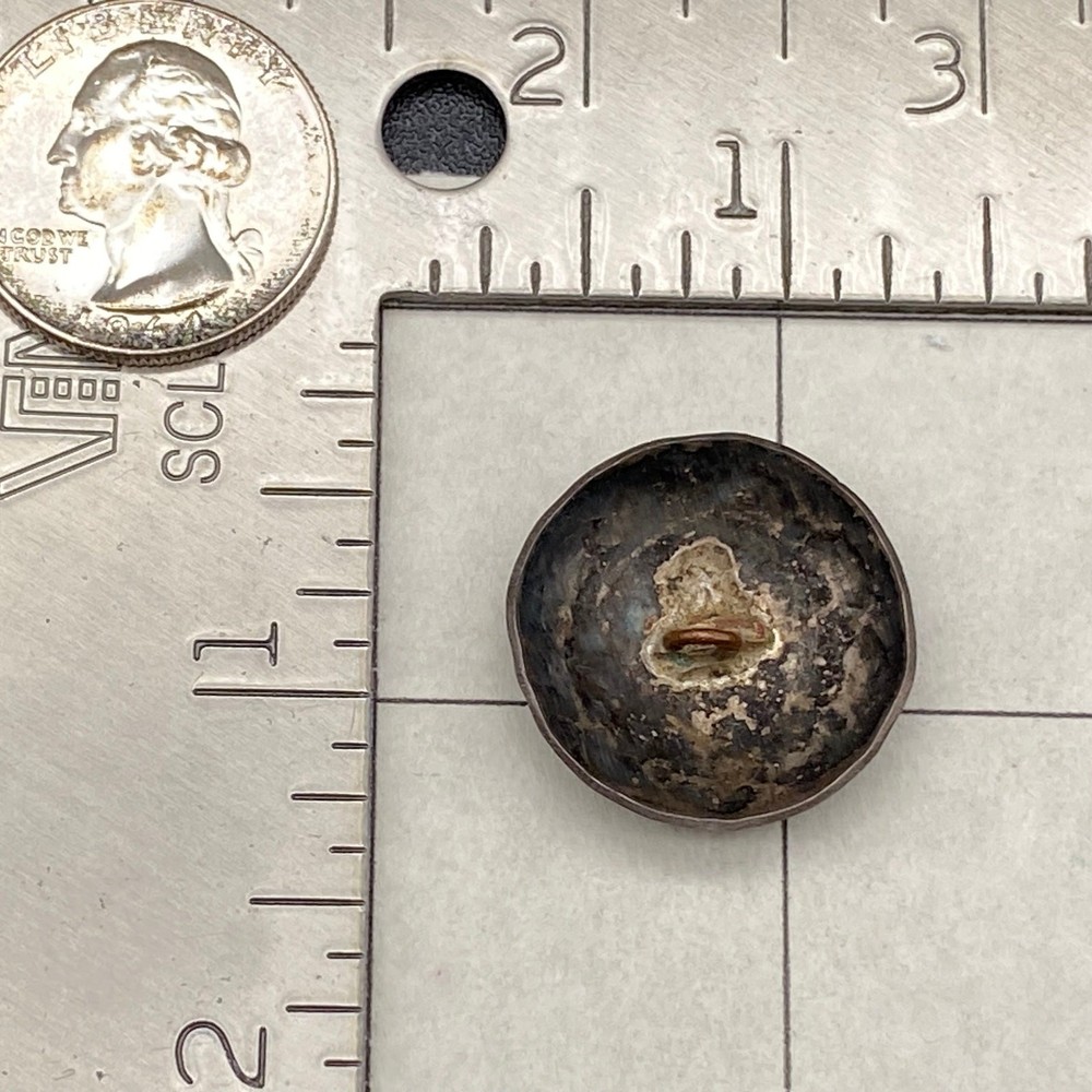 Vintage Navajo Native Hand Stampwork Concho Silver Button 1"