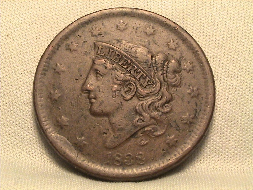 1838 Coronet Head Large Cent N-11/13