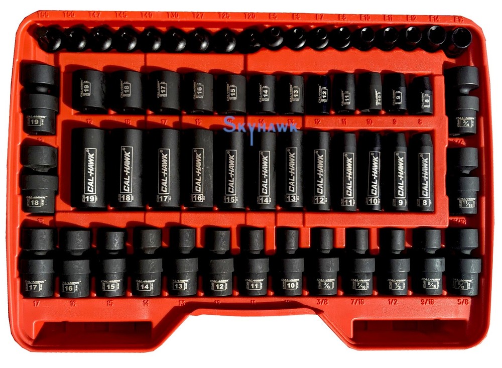 80pc 3/8"Dr. 6POINT Metric Deep Impact Socket CRV/CR-MO Set