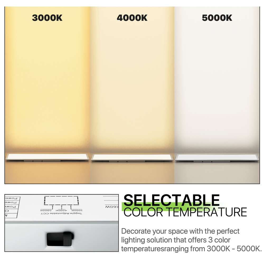 4 Pcs 1x4 LED Flat Panel Light 4000LM 5000K Dimmable Drop Ceiling Troffer Light