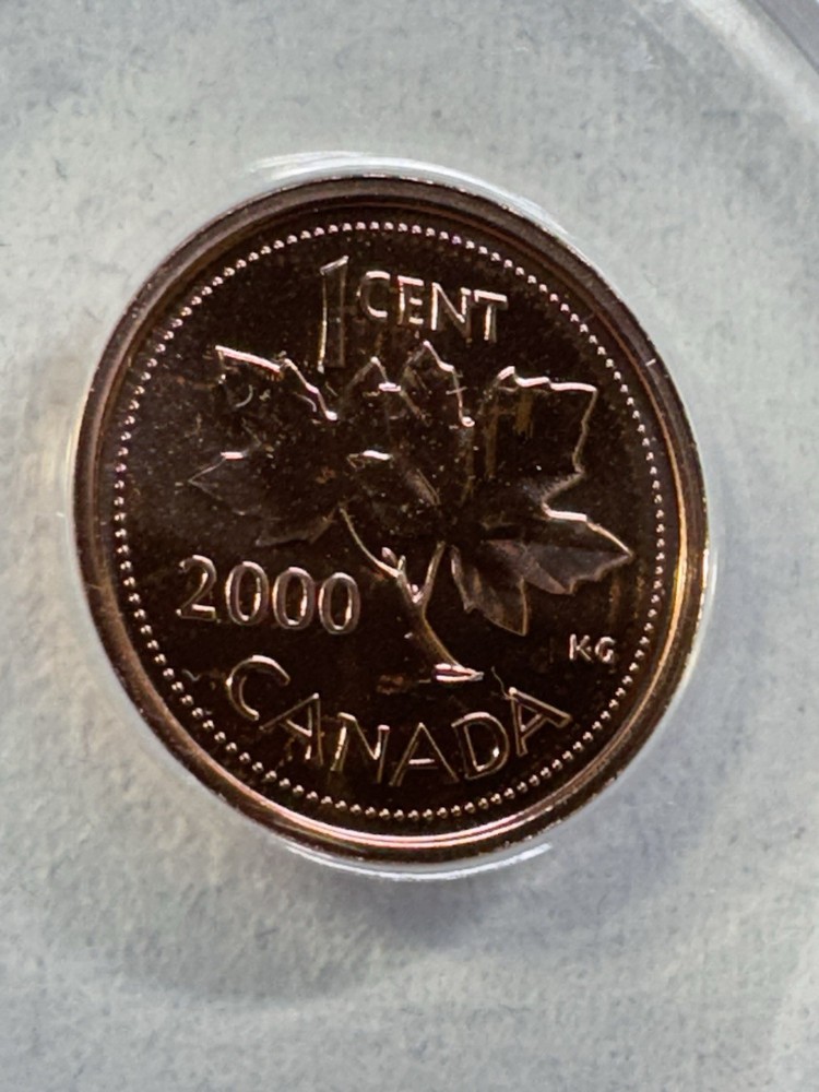 2000-W Canada 1 Cent Graded MS 68 RD by ANACS