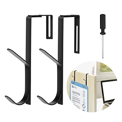 Wehhbtye Adjustable Double Coat Hooks,Thick Cubicle Wall Coat Hook,Metal 2pcs