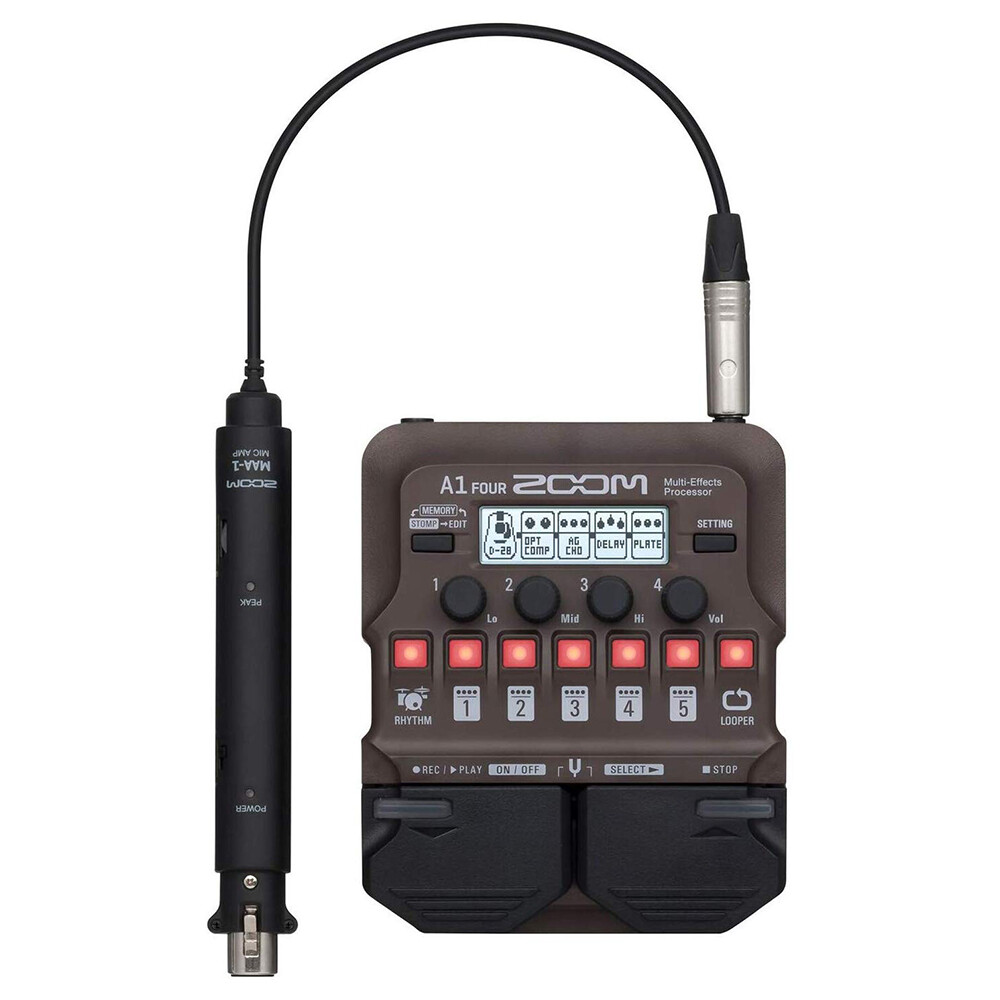 Zoom A1 Four Multi Effect Processor w/ Headphones, Adapter & Cable