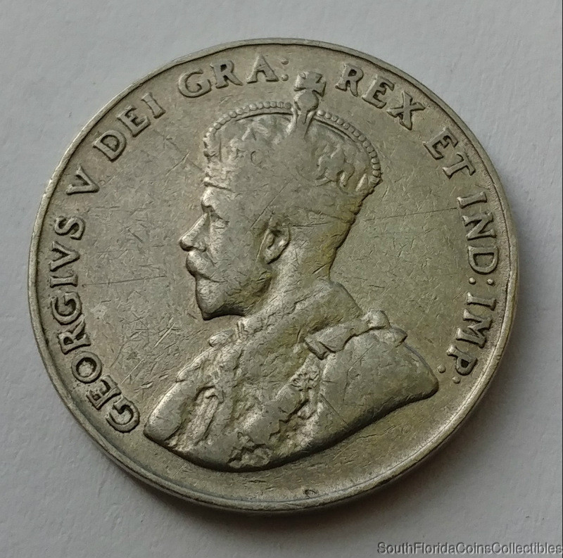 1924 Canada 5 Cent Nickel Coin
