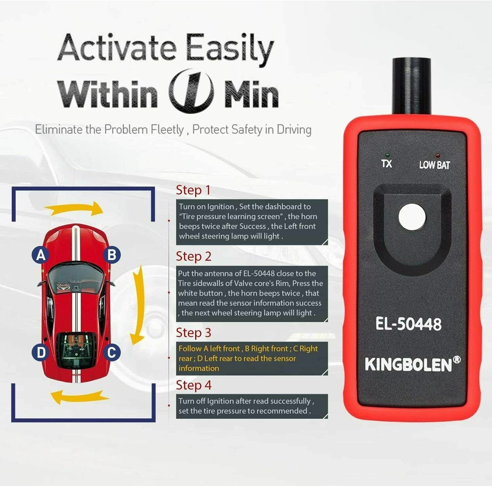 EL-50448 TPMS Reset Tool Relearn Tool Auto Tire Pressure Sensor Tools Fit For GM